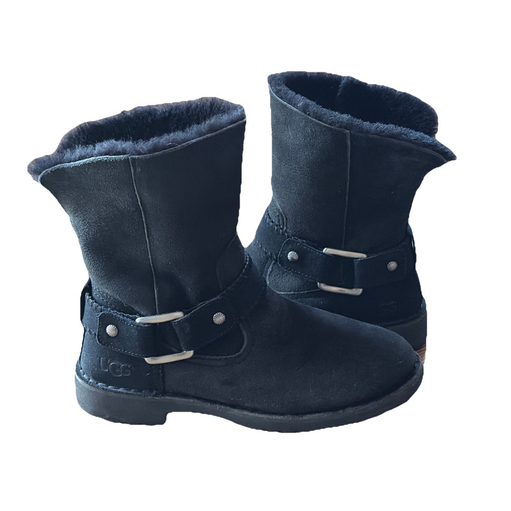 UGG Women's Cedric Biker Boots Size 9 Black Comfortable Classic